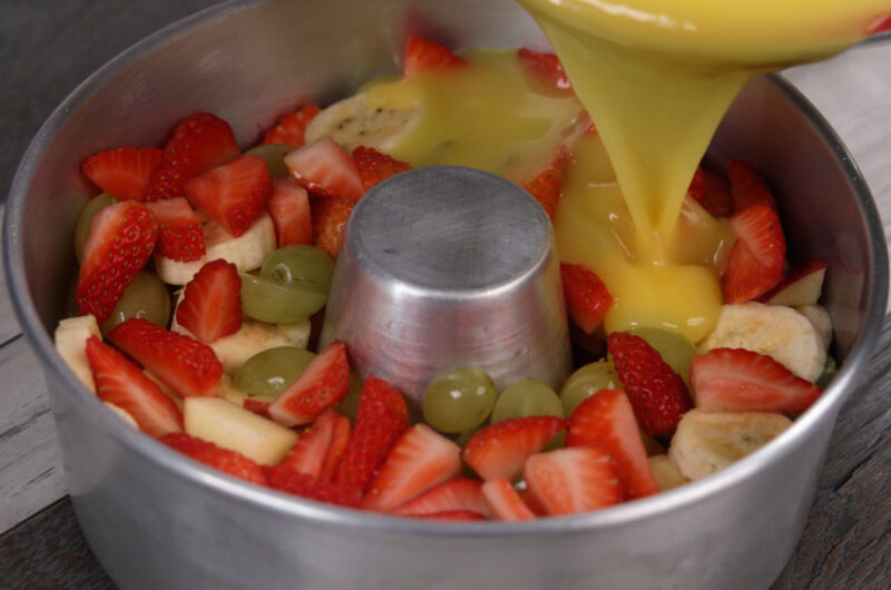 Sobremesa gelada com frutas