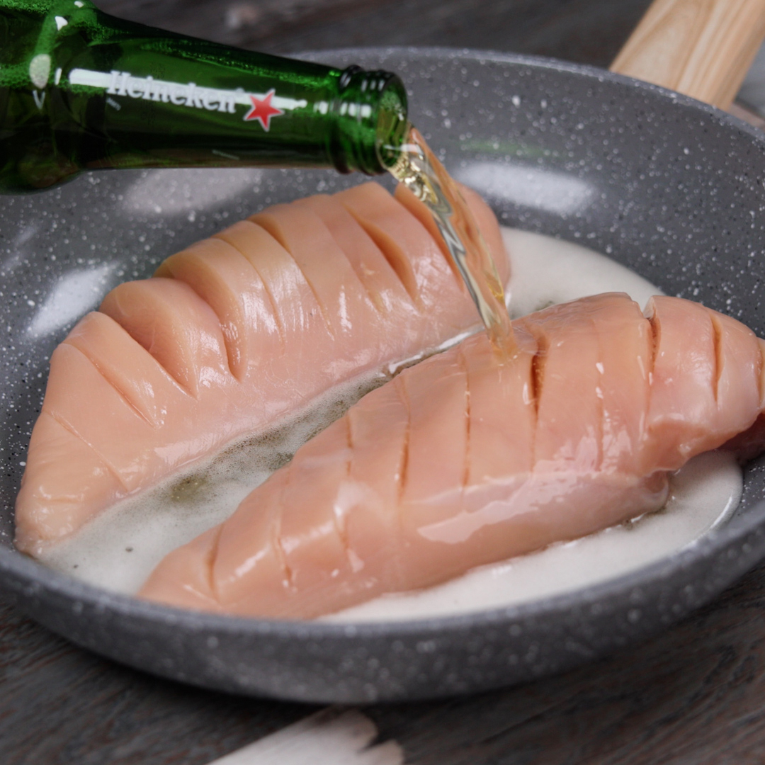 Peito de frango com cerveja